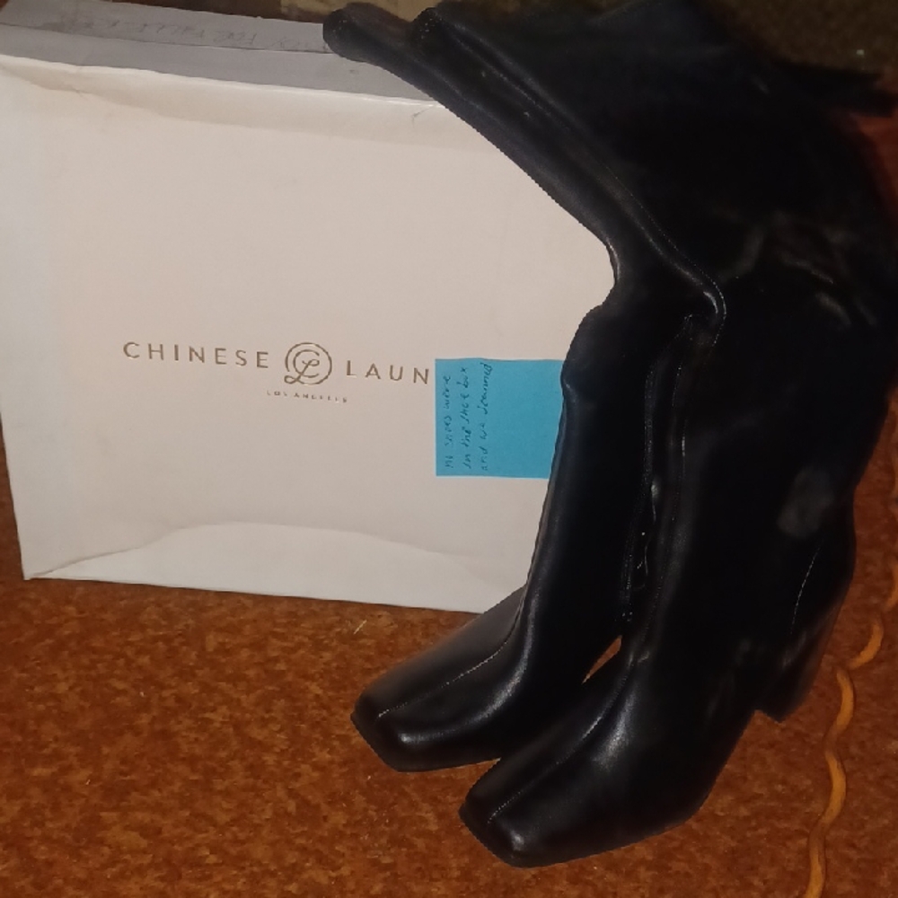 Chinese Laundry Black Heeled Boots